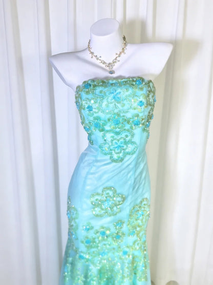 Gorgeous Prom Dress Strapless Pleated Mermaid Gala Dress Evening Dress Formal Gown      D5460