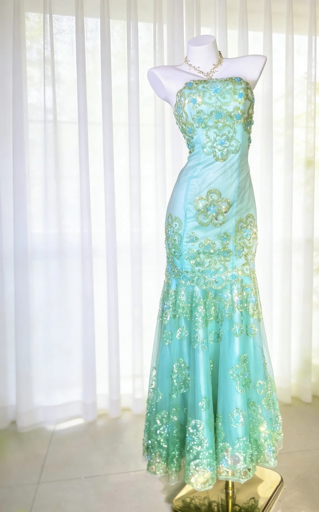 Gorgeous Prom Dress Strapless Pleated Mermaid Gala Dress Evening Dress Formal Gown      D5460