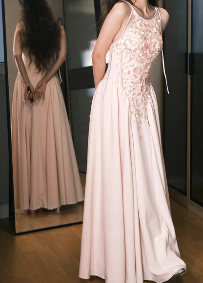Stunning Prom Dress A Line Spaghetti Straps Pleated Gala Dress Evening Dress       D5483