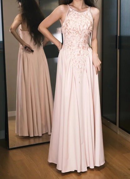 Stunning Prom Dress A Line Spaghetti Straps Pleated Gala Dress Evening Dress       D5483