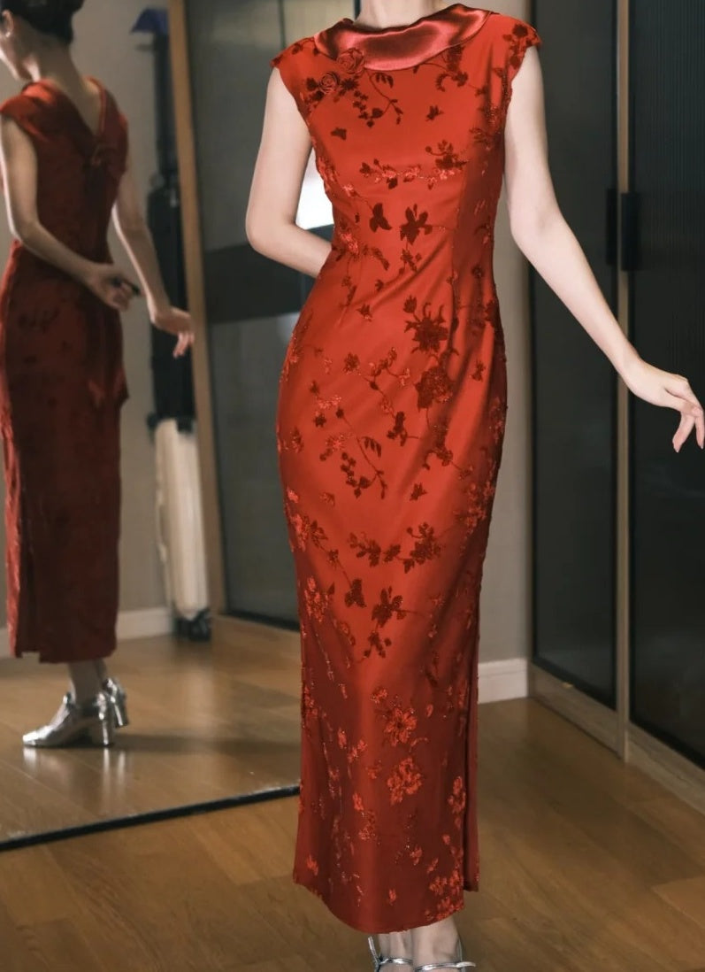 Gorgeous Prom Dress Red Crew Neck Gala Dress Evening Dress Chinese Dress      D5494