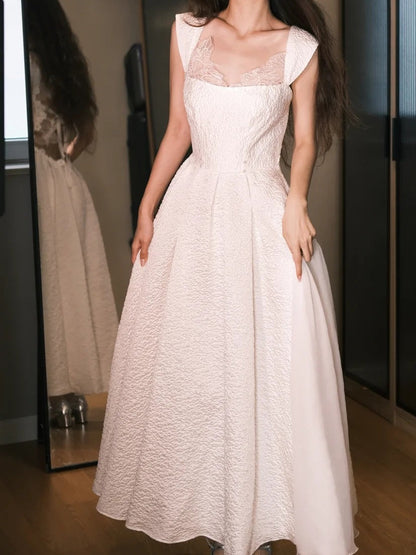 Elegant Prom Dress White A Line Straps Gala Dress Evening Dress   D5497