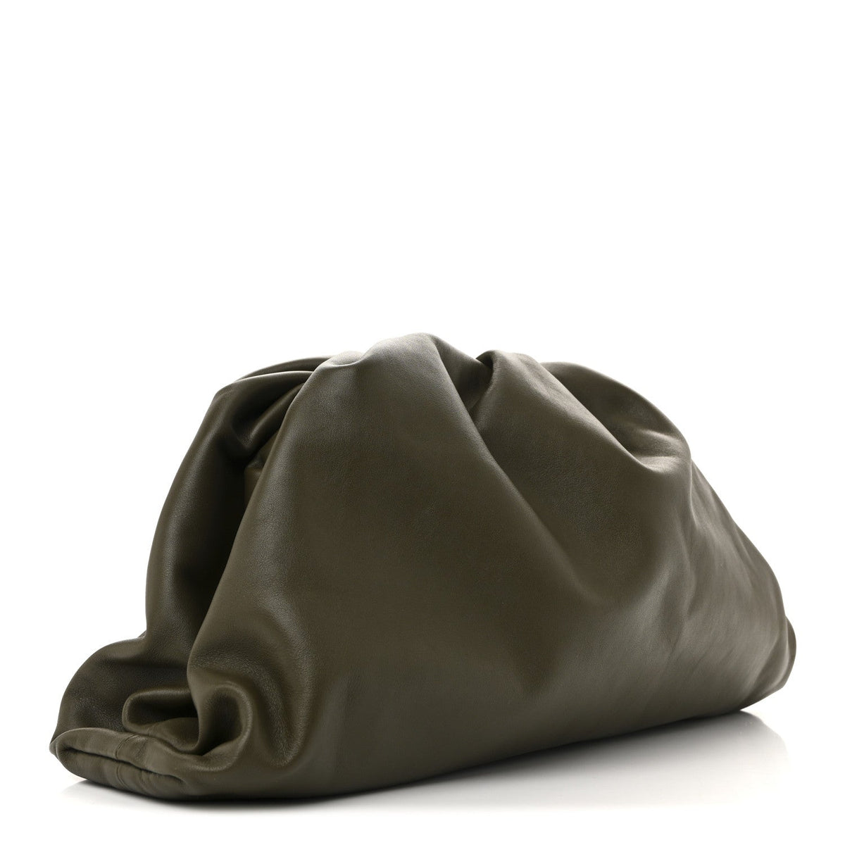 Smooth Butter Calf The Pouch Oversized Clutch  Kaki Fondent