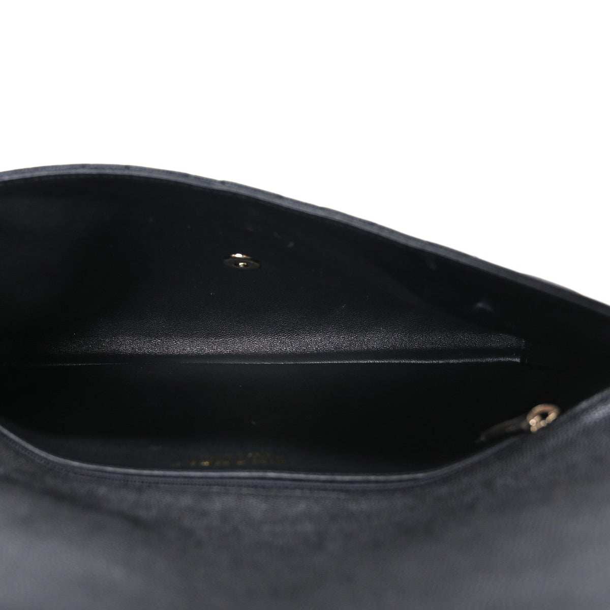 Caviar Quilted Flap Clutch Black