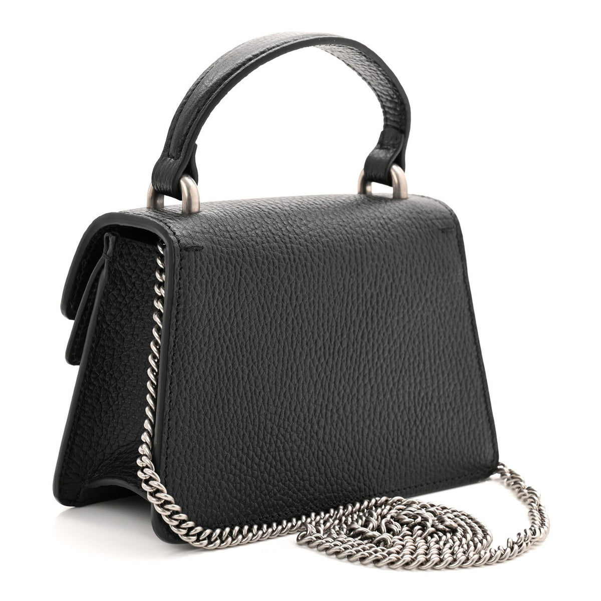 Dollar Calfskin Crystal Mini Dionysus Top Handle Bag Black Crystal