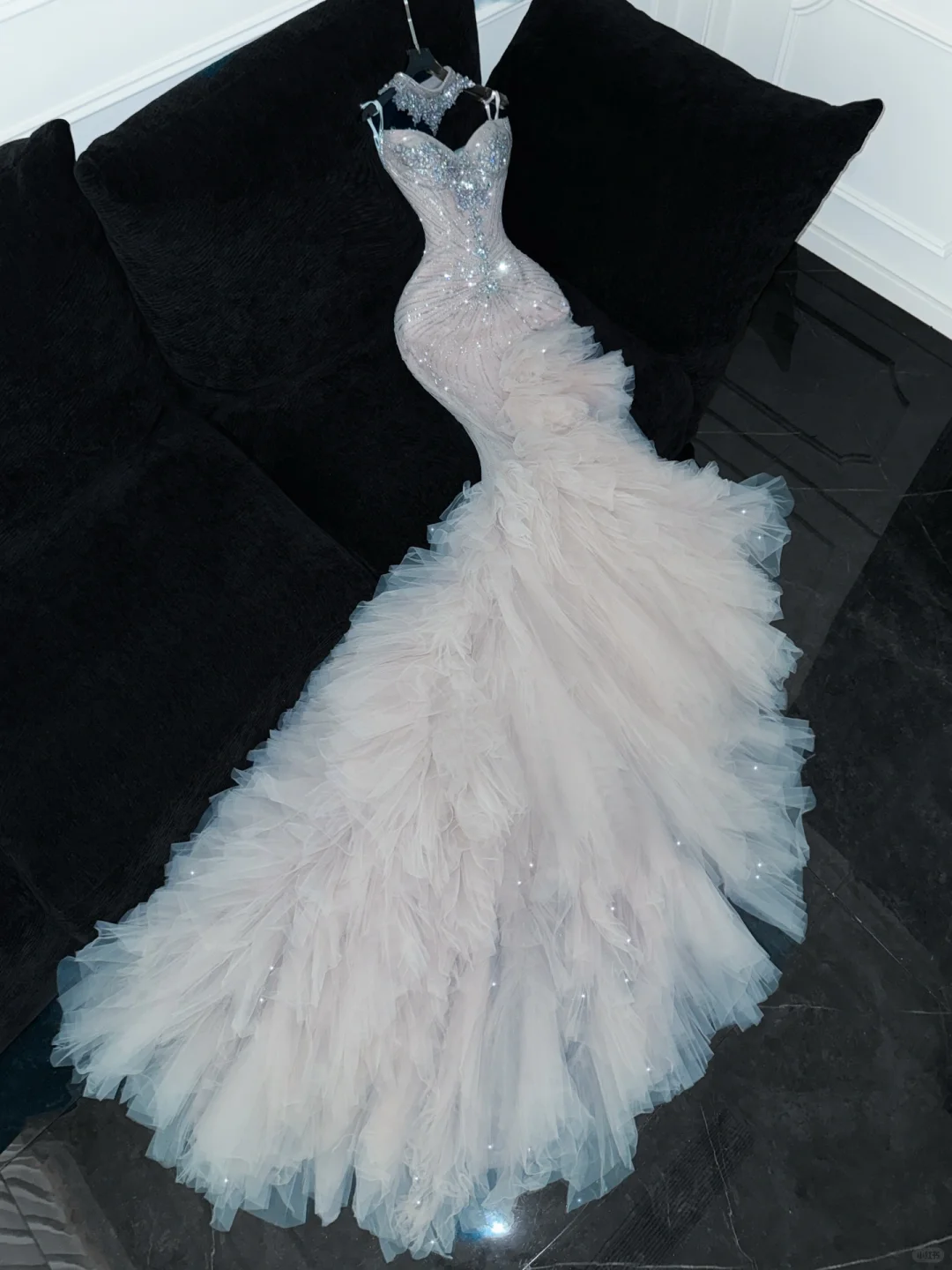 Gorgeous Champagne Sweetheart Mermaid Beaded Wedding Dresses Evening Gowns, D1196
