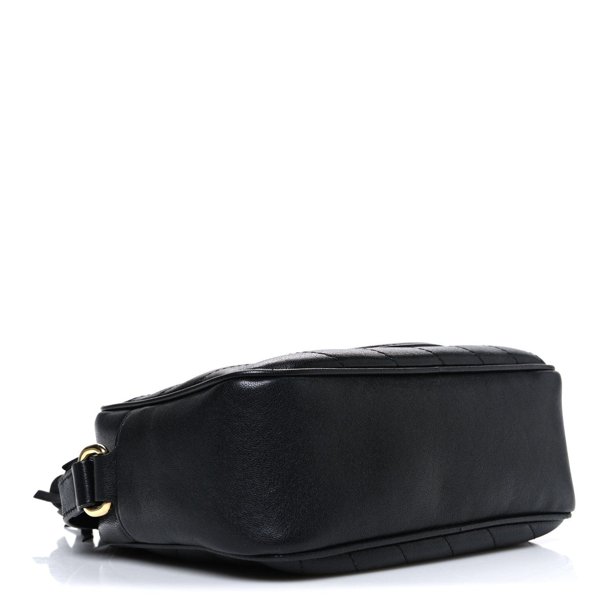 Sakai Be Green Calfskin Diagonal Stitched Small Blondie Shoulder Bag Black