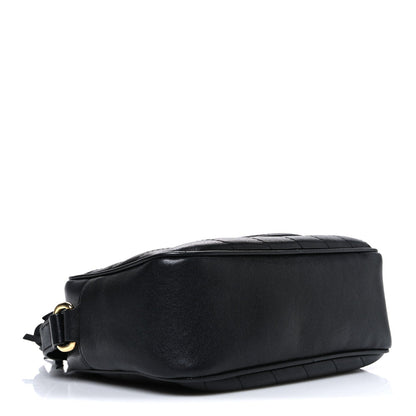 Sakai Be Green Calfskin Diagonal Stitched Small Blondie Shoulder Bag Black