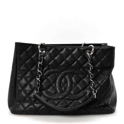 Caviar Quilted Grand Shopping Tote GST Black