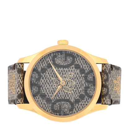 Stainless Steel Canvas 38mm G-Timeless GG Supreme Bee Quartz Watch Brown