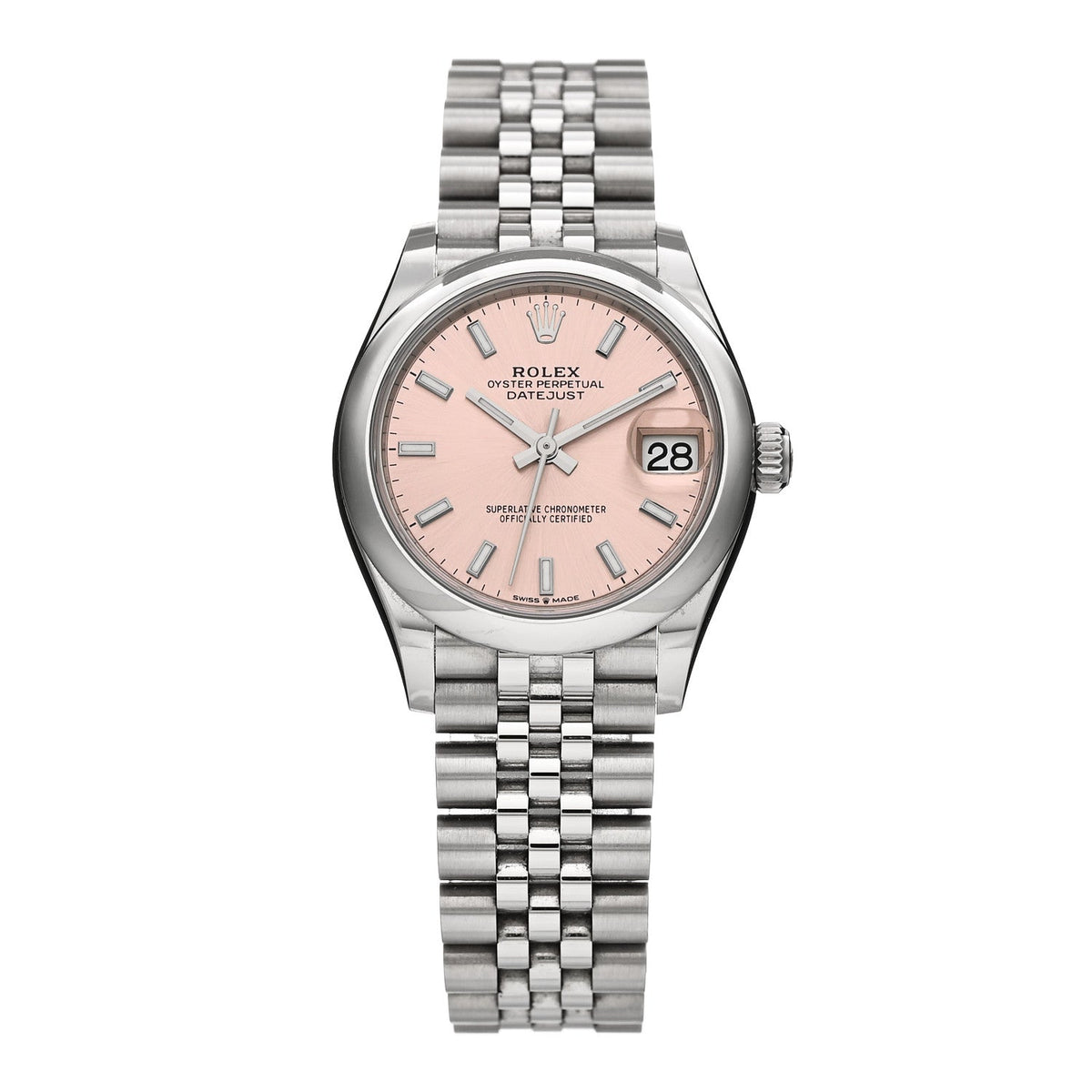 Stainless Steel 31mm Oyster Perpetual Datejust Watch Pink 278240