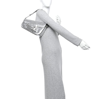 Metallic Demetra Small Horsebit 1955 Asymmetric Shoulder Bag Silver