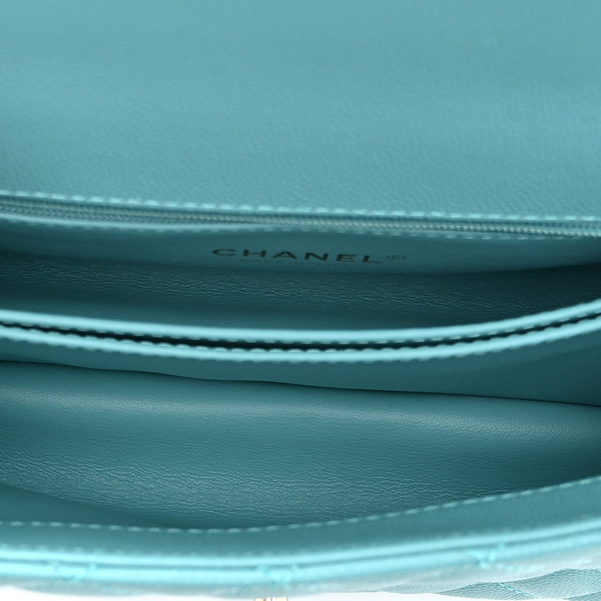 Caviar Quilted Mini Coco Handle Flap Turquoise