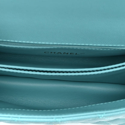 Caviar Quilted Mini Coco Handle Flap Turquoise