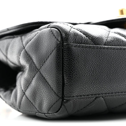Caviar Quilted Mini Flap Black
