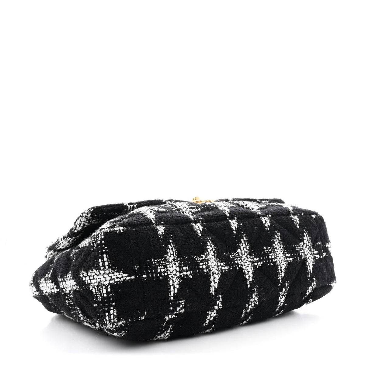 Tweed Quilted Maxi Chanel 19 Flap Black White