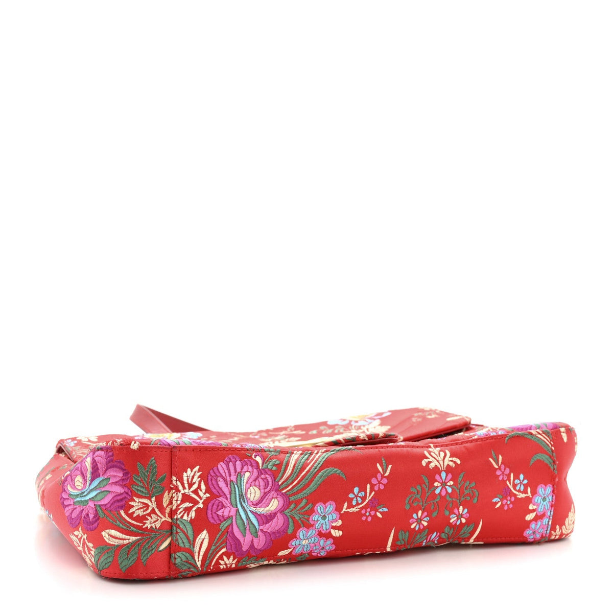 Jacquard Matelasse Floral Medium GG Marmont Shoulder Bag Red