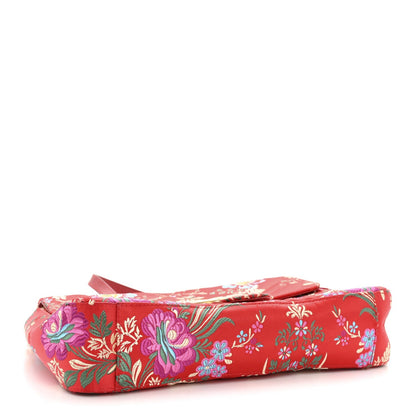 Jacquard Matelasse Floral Medium GG Marmont Shoulder Bag Red
