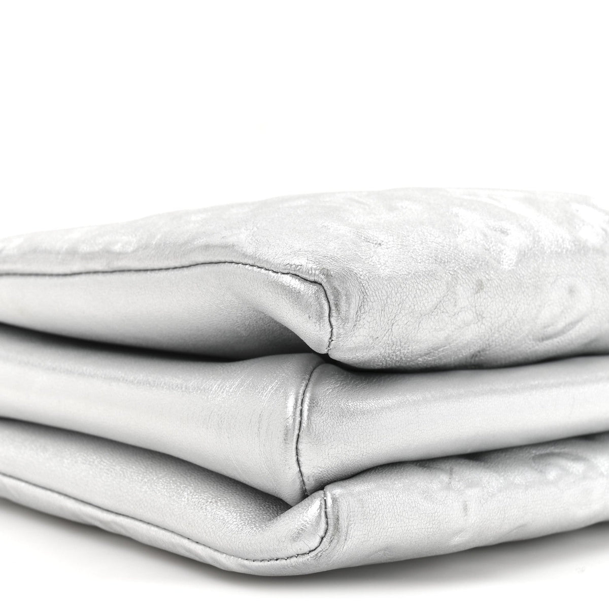 Metallic Lambskin Embossed Monogram Coussin PM Silver