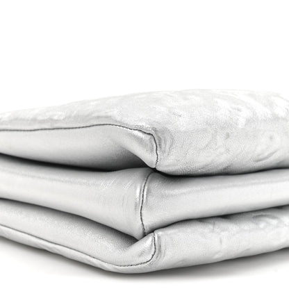 Metallic Lambskin Embossed Monogram Coussin PM Silver