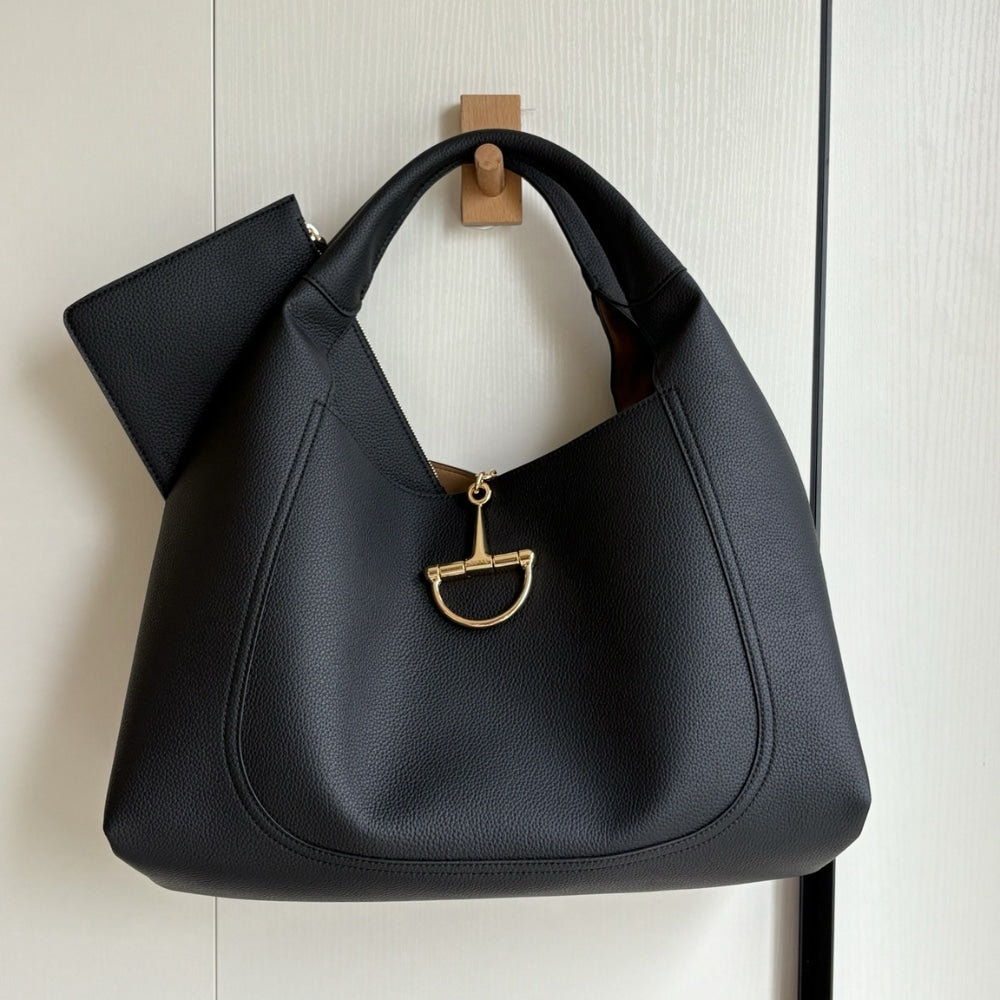 GUCCI SOFTBIT MAXI SHOULDER BAG BLACK 46CM 837466 AAEAO 1000