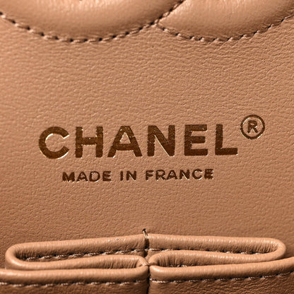 Lambskin Quilted Small Double Flap Brown