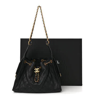 Caviar Quilted Small Chanel 25 Handbag Black