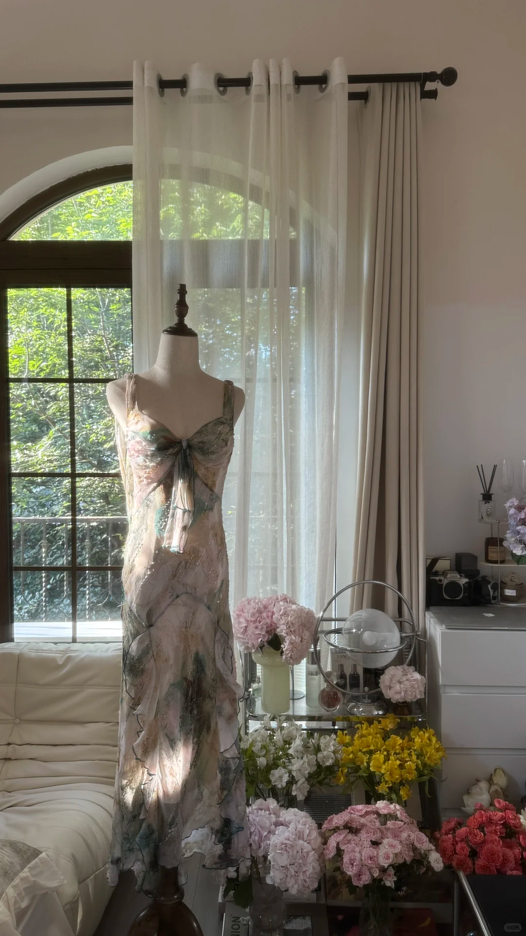 Vintage Shinny Spaghetti Strap Backless Sweetheart Design Romantic Chiffon Evening Dress Prom Dress D1486