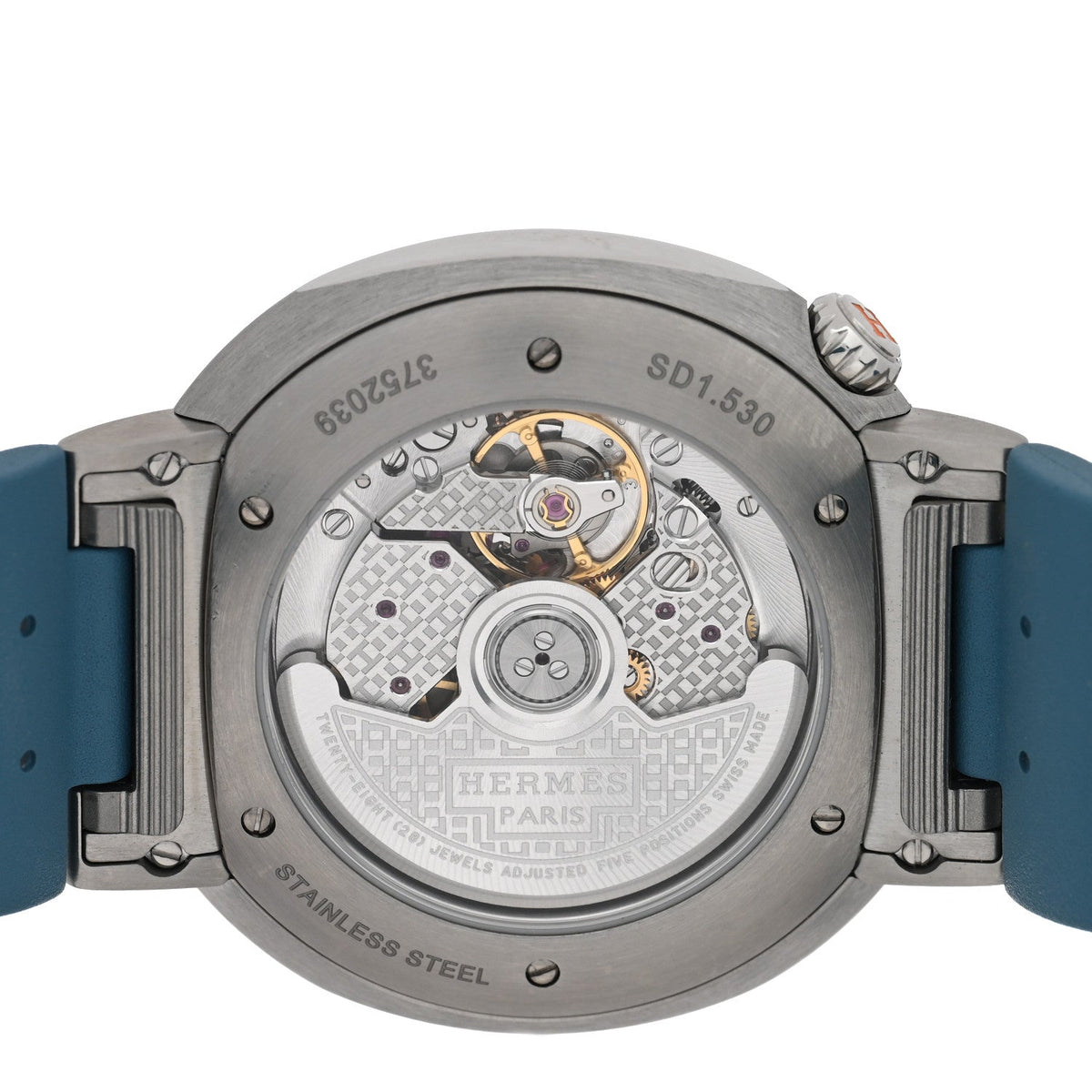 Stainless Steel Rubber Diamond Bezel 36mm Cut Automatic Watch Bleu Brume