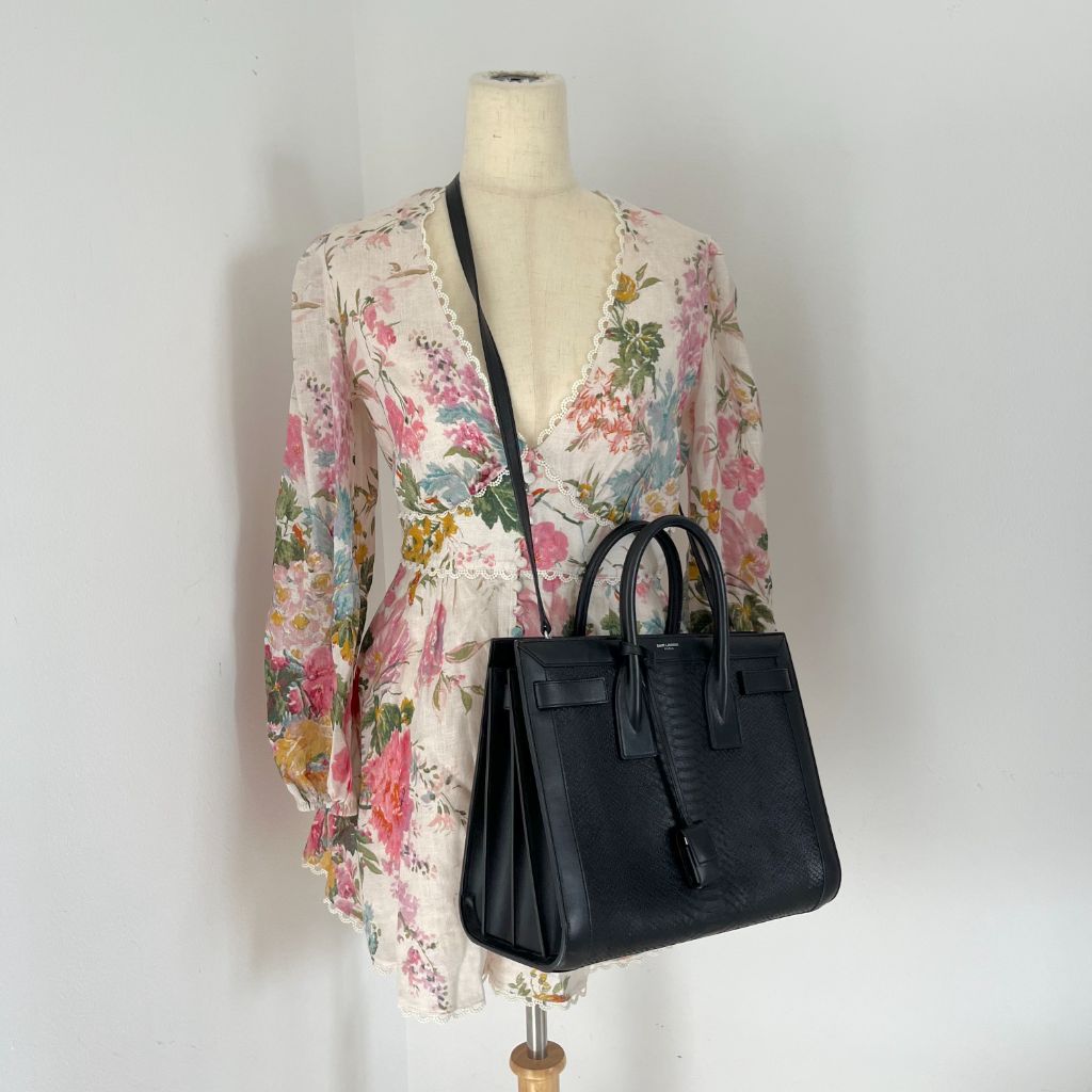 Saint Laurent Sac De Jour Python Small Bag