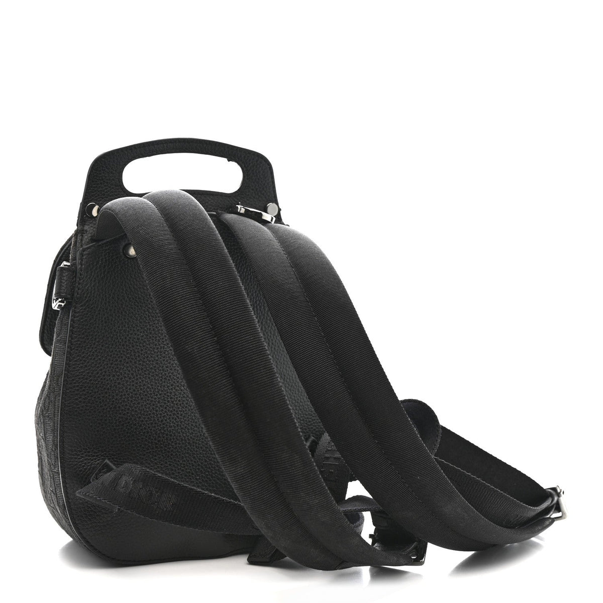 Oblique Jacquard Mini Saddle Backpack Black Blue
