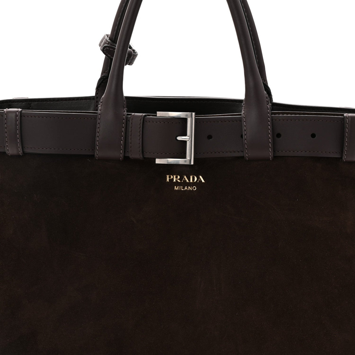 Scamosciato Large Buckle Bag With Belt Ebano