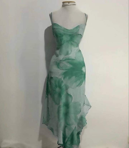 Unique Chiffon Print Prom Dress Party Dress SH1357
