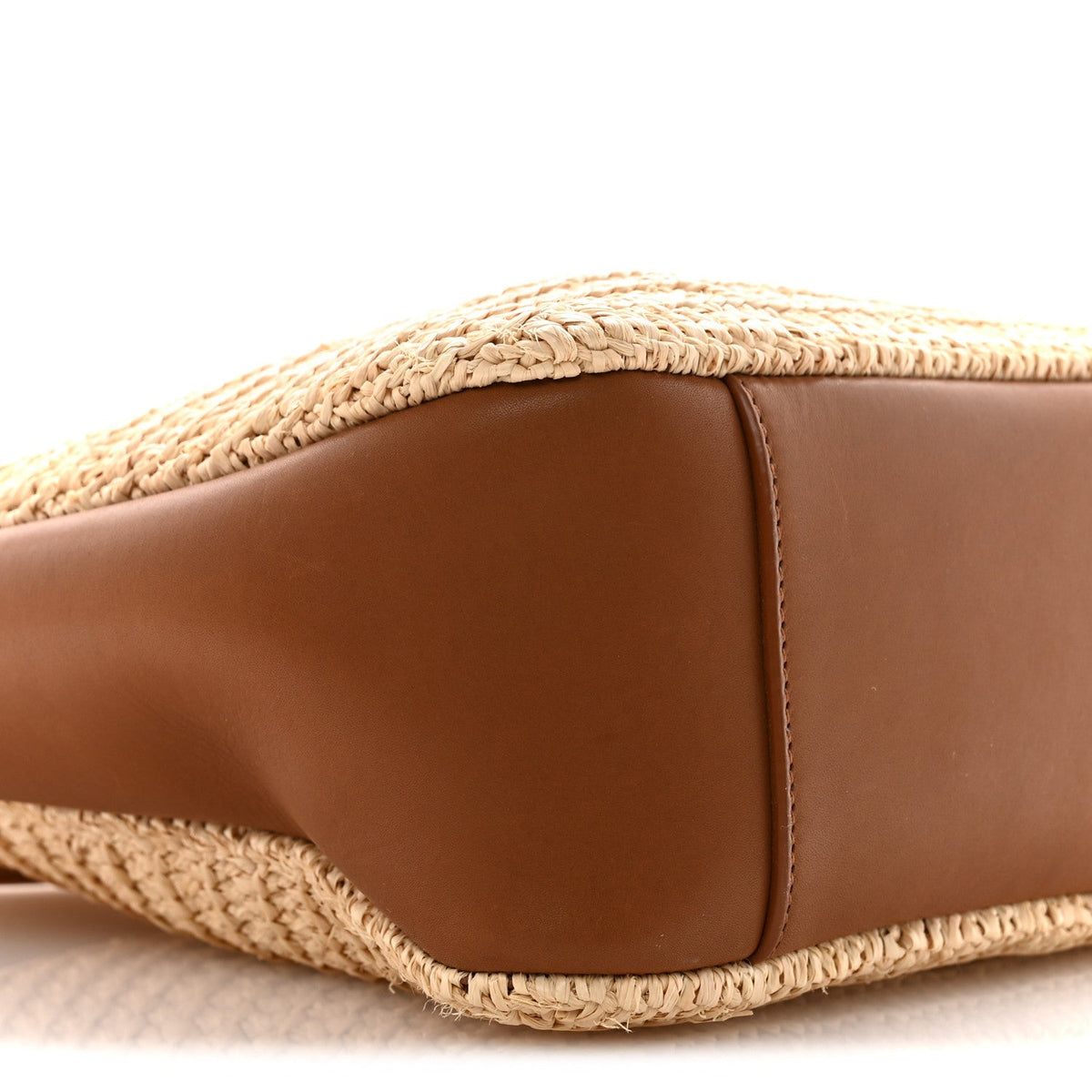 Raffia Calfskin Le 5 A 7 Small Hobo Natural Brick