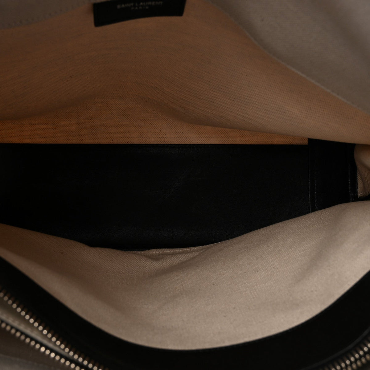 Canvas Calfskin Large Thin Sac De Jour Naturel Black