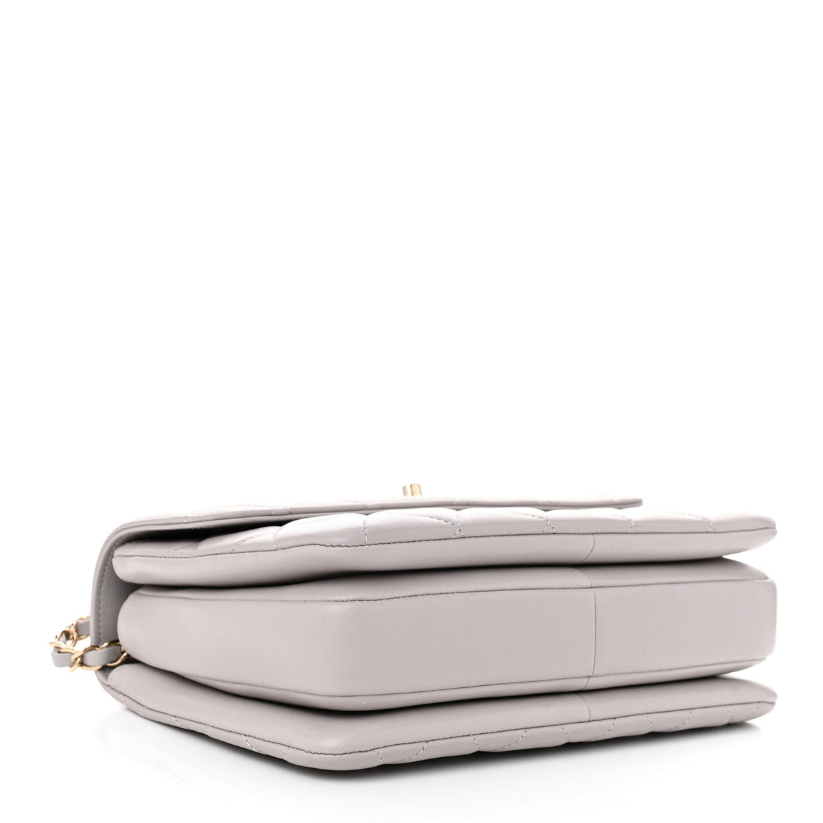 Lambskin Quilted Small Trendy CC Flap Dual Handle Bag Grey