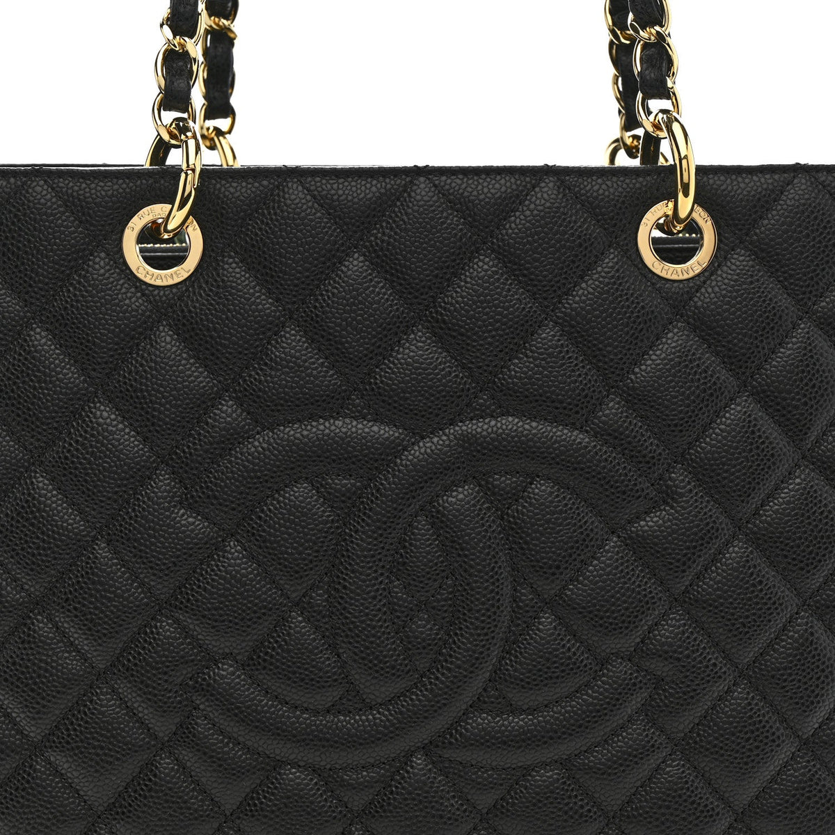 Caviar Quilted Grand Shopping Tote GST Black