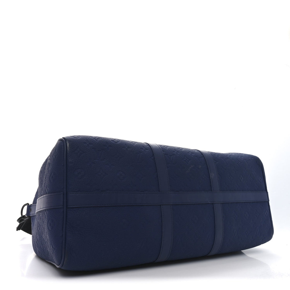 Embossed Calfskin Monogram Shadow Keepall Bandouliere 50 Navy Blue