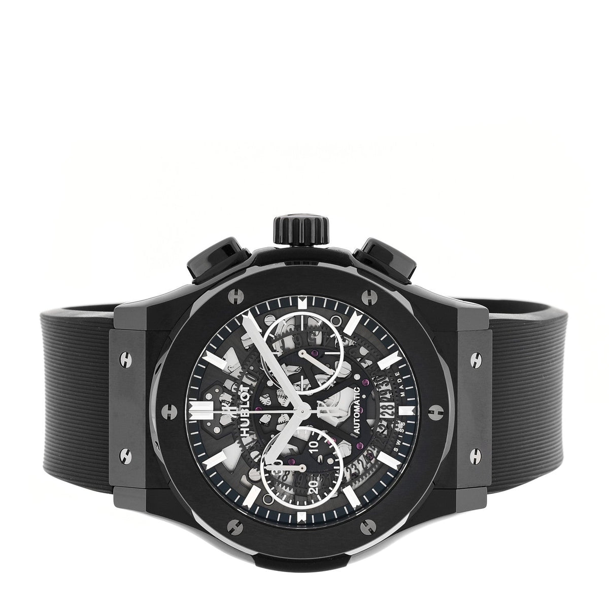 Ceramic Rubber 45mm Classic Fusion Aerofusion Chronograph Automatic Watch Black 525.CM.0170.RX