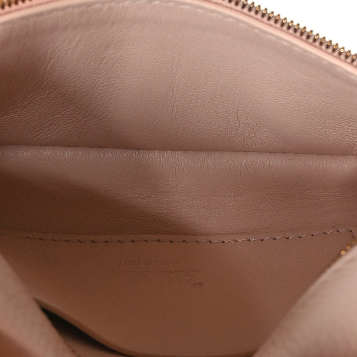 Grained Calfskin Extra Pocket Mini Pouch Creamed Honey
