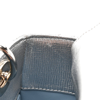 Metallic Grained Calfskin Cannage Small Lucky Badges My Lady Dior Silver