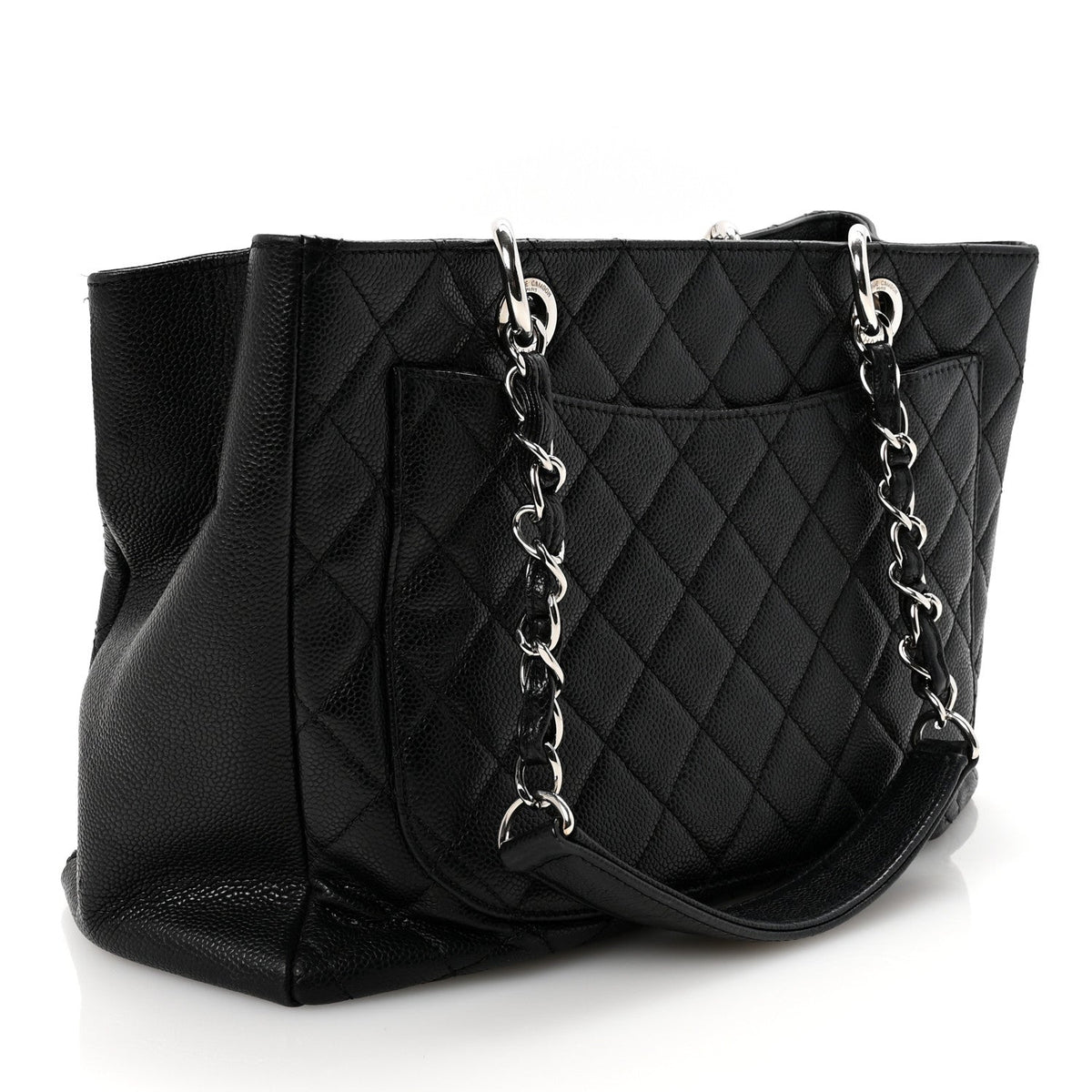 Caviar Quilted Grand Shopping Tote GST Black