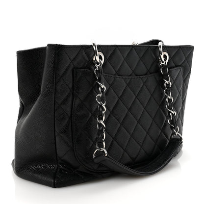 Caviar Quilted Grand Shopping Tote GST Black