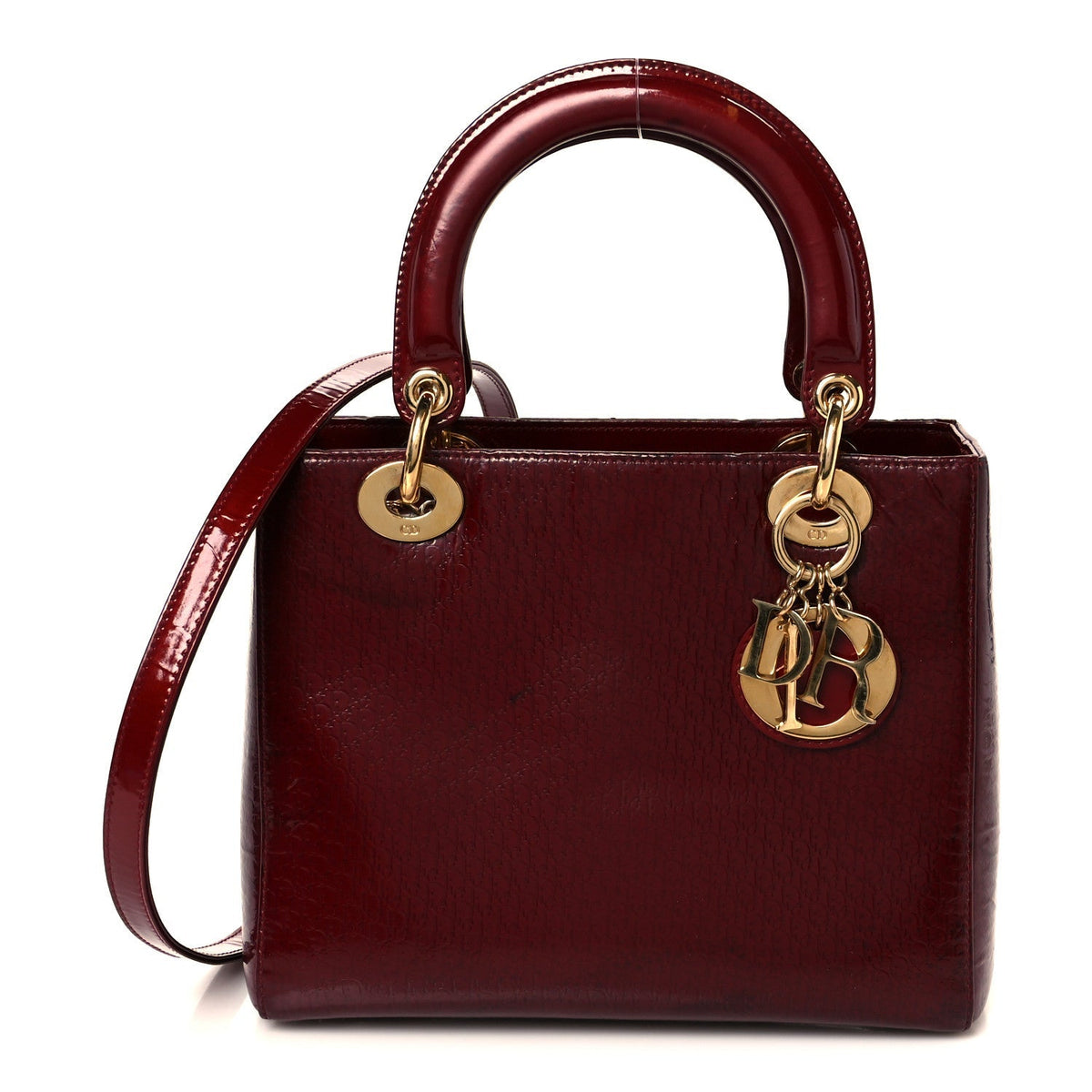 Patent Diorissimo Medium Lady Dior Burgundy Red