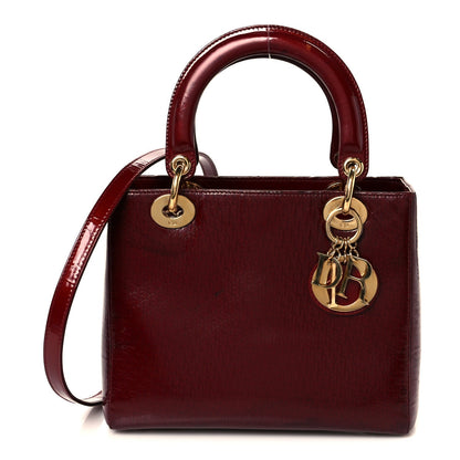 Patent Diorissimo Medium Lady Dior Burgundy Red