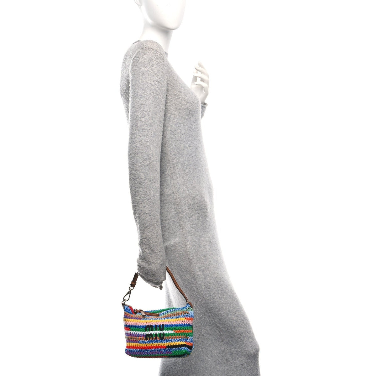 Fabric Crochet Pouch Multicolor