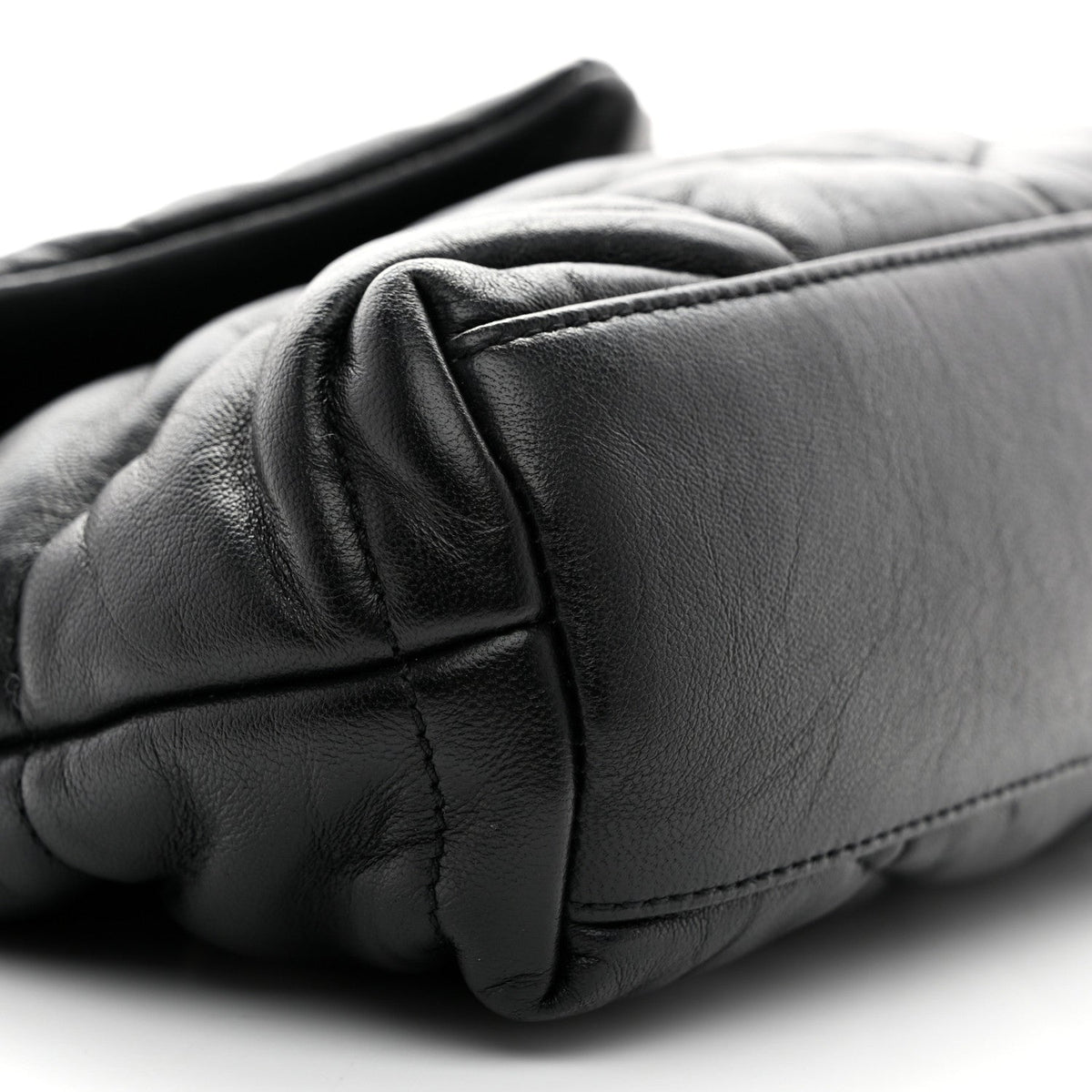 Lambskin Quilted Toy Loulou Puffer Monogram Monochrome Chain Satchel Black