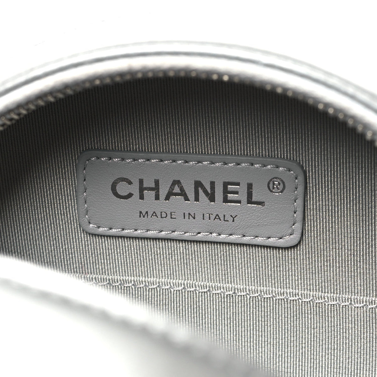 Metallic Glazed Calfskin Round As Earth Evening Bag Silver