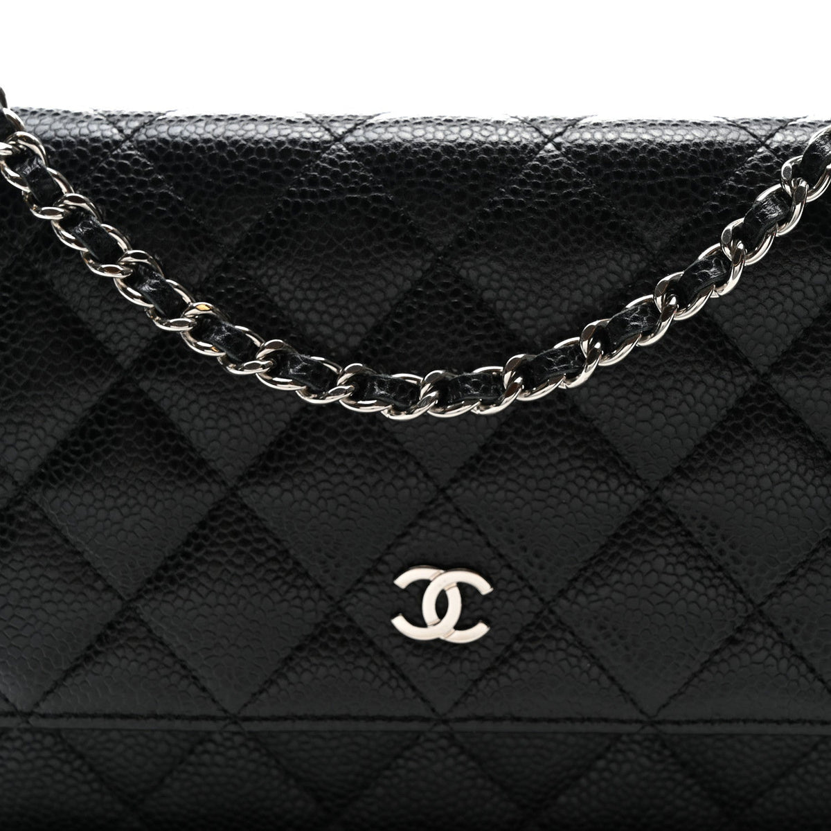 Caviar Quilted Wallet On Chain WOC Black
