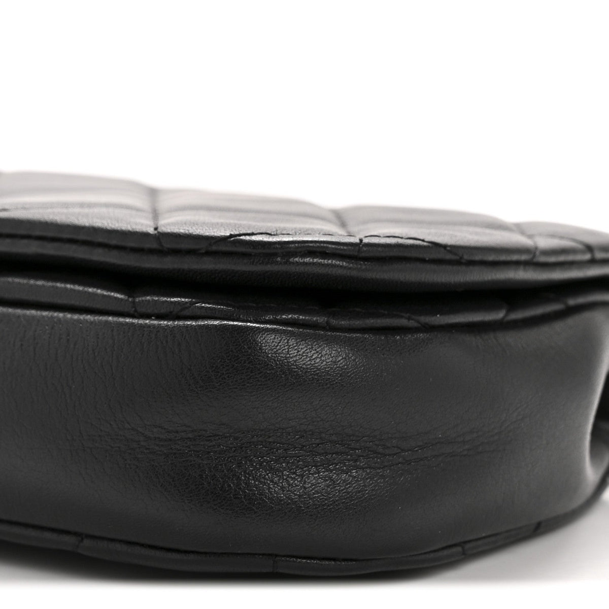 Calfskin Quilted Coco Mail Clutch With Chain Black